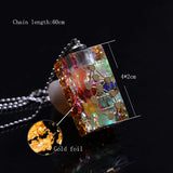 7 Chakra Orgone Pendant Necklace with LED Light and Crystal