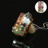 7 Chakra Orgone Pendant Necklace with LED Light and Crystal