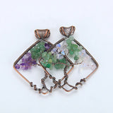 7 Chakra Opal Purple Stone Life Tree Quartz Pendant Necklace