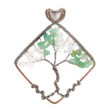 7 Chakra Opal Purple Stone Life Tree Quartz Pendant Necklace