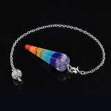 7 Chakra Rainbow Stone Pyramid Pendulum ReiKi Healing