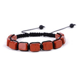7 Chakra Rectangle Beads Rope Bracelet Healing Reiki Stones DIY Making