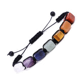 7 Chakra Rectangle Beads Rope Bracelet Healing Reiki Stones DIY Making