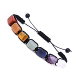 7 Chakra Rectangle Beads Rope Bracelet Healing Reiki Stones DIY Making