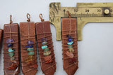 7 Chakra Reiki Wrap Pendulum Pendants Healing Crystal Natural Stone Quartz