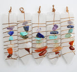 7 Chakra Reiki Wrap Pendulum Pendants Healing Crystal Natural Stone Quartz