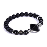 7 Chakra Reiki Pyramid Bracelets Charm Quartz Tiger Eye Stone Beaded Strand