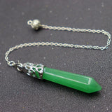 7 Chakra Reiki Stone Beads Chain Pendulum Pendant Healing Crystal