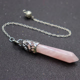 7 Chakra Reiki Stone Beads Chain Pendulum Pendant Healing Crystal