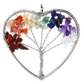 7 Chakra Stones Tree of Life Pendant Healing Crystal Necklace