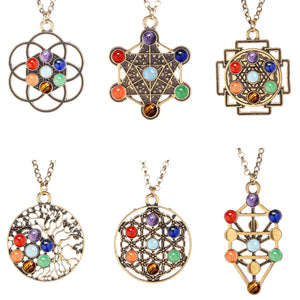7 Chakra Stones Reiki Meditation Pendant Charm Pendant Jewelry Yoga Charm
