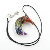 7 Chakra Tree of Life Moon Pendant Crystal Necklace