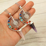 7 Chakra Yoga Stone Necklace Pendant Reiki Beads Jewelry