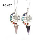 7 Chakra Yoga Stone Necklace Pendant Reiki Beads Jewelry