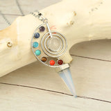 7 Chakra Yoga Stone Necklace Pendant Reiki Beads Jewelry