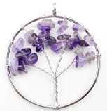 Amethyst Tree of Life Pendulum Pendant 50MM Natural Stone Chakra Reiki Crystal