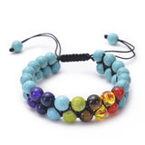 7 Chakras Braided Stone Bracelet Essential Oil Diffuser Aromatherapy