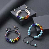 7 Chakras Braided Stone Bracelet Essential Oil Diffuser Aromatherapy