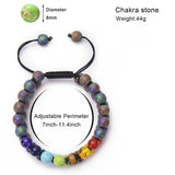 7 Chakras Braided Stone Bracelet Essential Oil Diffuser Aromatherapy