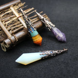 7 Chakras Stone Pendulum Healing Reiki Pendant