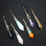 7 Chakras Stone Pendulum Healing Reiki Pendant
