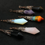 7 Chakras Stone Pendulum Healing Reiki Pendant