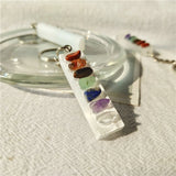 7 Chakras Selenite Necklace Mineral Jewelry Wicca Amulet