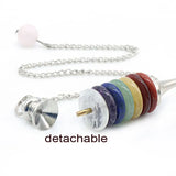 7 Chakras Pendulum Natural Stone Quartz for Dowsing Divination Scrying