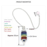 7 Chakras Pendulum Natural Stone Quartz for Dowsing Divination Scrying