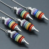 7 Chakras Pendulum Natural Stone Quartz for Dowsing Divination Scrying