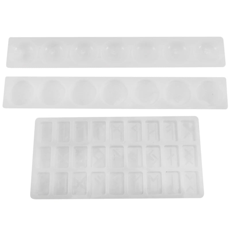 7 Chakras & Rune Resin Molds Set, Healing Crystal Epoxy Mold