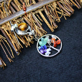 7 Chakras Tree of Life Stone Pendants for Women Jewelry