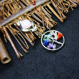 7 Chakras Tree of Life Stone Pendants for Women Jewelry