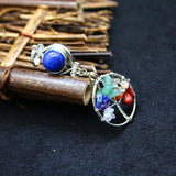 7 Chakras Tree of Life Stone Pendants for Women Jewelry