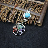 7 Chakras Tree of Life Stone Pendants for Women Jewelry