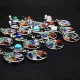 7 Chakras Tree of Life Stone Pendants for Women Jewelry