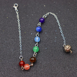 7 Beads Chakra Chain Hollow Bead Pendulum Chain