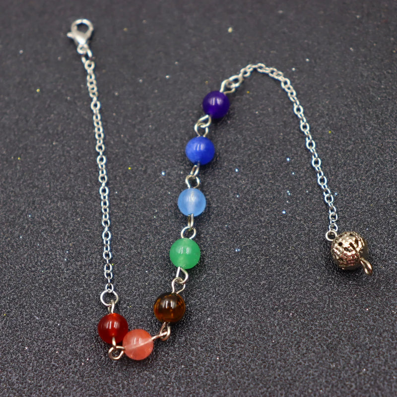 7 Beads Chakra Chain Hollow Bead Pendulum Chain