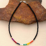 7 Chakra Semi Precious Stone Necklace Beaded Choker