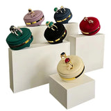 Jewelry Shop Window Rings Display Stand Round Shelf Velvet Organizer