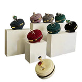 Jewelry Shop Window Rings Display Stand Round Shelf Velvet Organizer