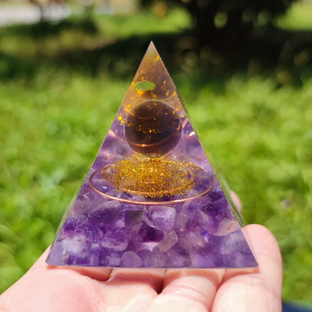 7 Chakra Pyramid Crystal Ball Tree Of Life Orgonite Pyramid