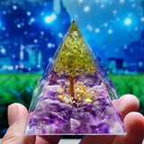 7 Chakra Pyramid Crystal Ball Tree Of Life Orgonite Pyramid