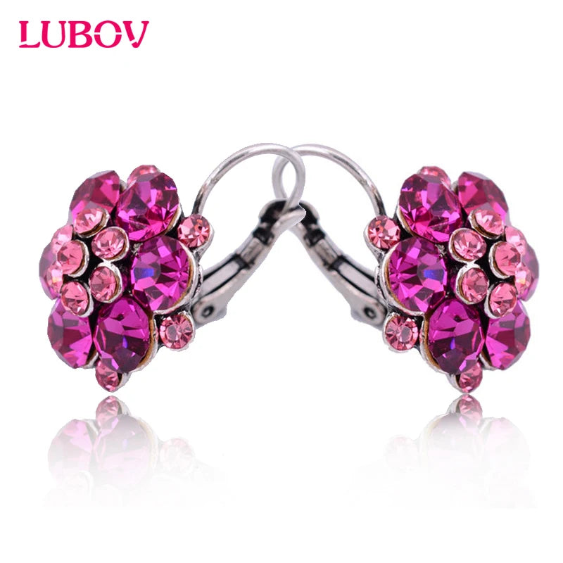 Colorful Beads Lucky Rhinestones Ethnic Clip On Earrings Statement Jewelry