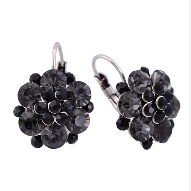 Colorful Beads Lucky Rhinestones Ethnic Clip On Earrings Statement Jewelry
