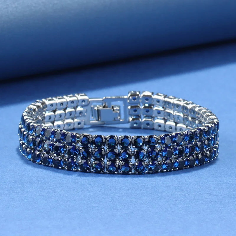 925 Silver CZ Bridal Wedding Bracelet Adjustable Length 18+3 CM