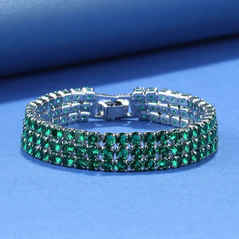925 Silver CZ Bridal Wedding Bracelet Adjustable Length 18+3 CM