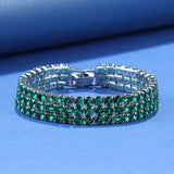 925 Silver CZ Bridal Wedding Bracelet Adjustable Length 18+3 CM