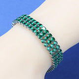 925 Silver CZ Bridal Wedding Bracelet Adjustable Length 18+3 CM