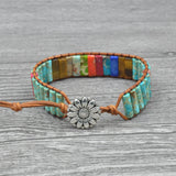 7 Chakra Stone Wrap Bracelets Tiger Eye Charms Yoga Boho Bracelet